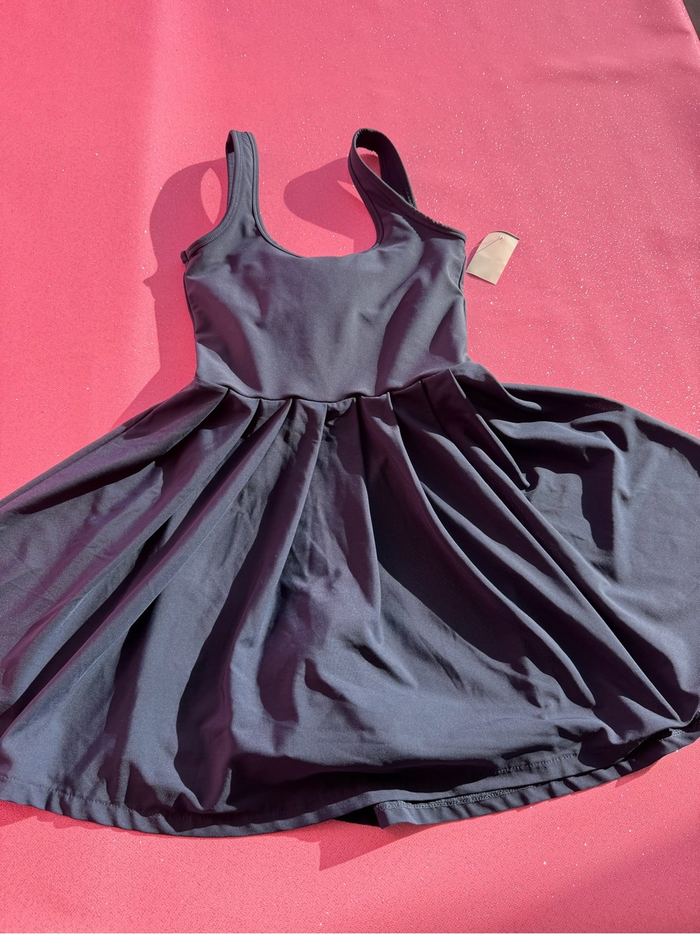 Girls Black Skater Dress with Full Twirl Skirt